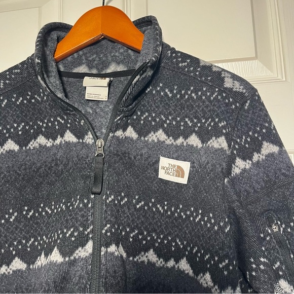 The North Face Fleece Zip Men’s Jacket Black Gray Size Small - Picture 3 of 7